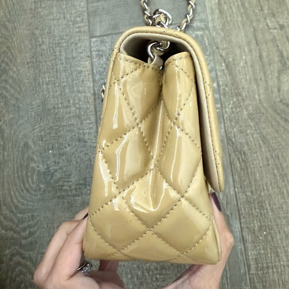 Chanel Patent Mini Square in Tan - Picture 3 of 10
